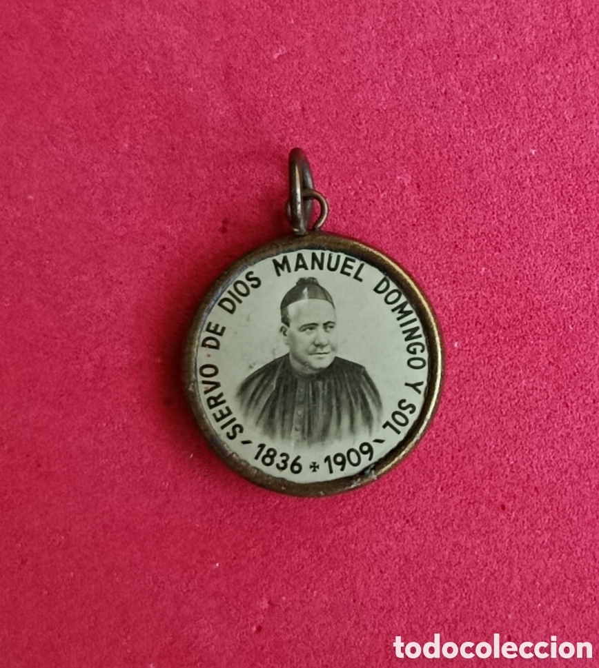 Antig&uuml;edades: ANTIGUA MEDALLA CON RELIQUIA RELICARIO MANUEL DOMINGO Y SOL