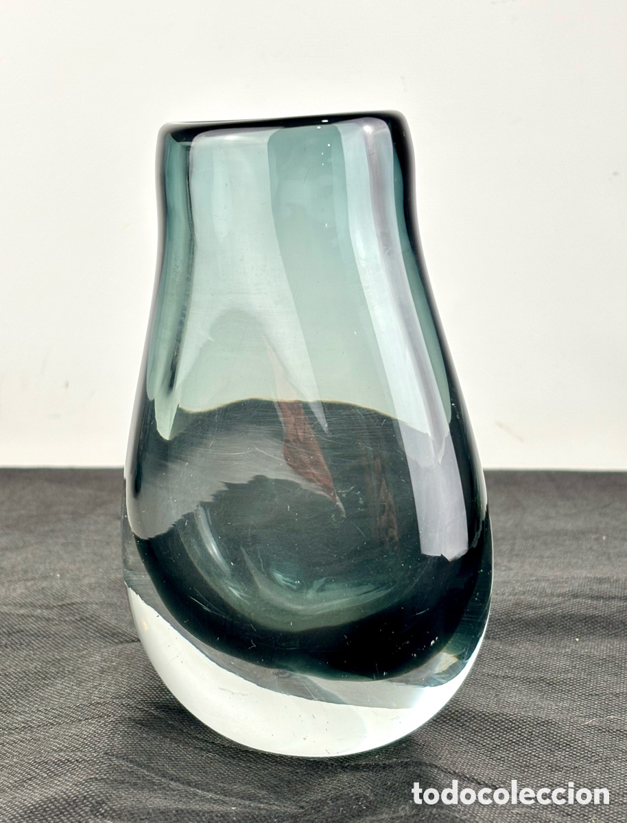 Antig&uuml;edades: JARR&Oacute;N DE CRISTAL SUECO, COLOR AZUL AHUMADO