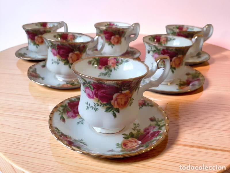 Antig&uuml;edades: 6 verdaderas tazas de caf&eacute; Nuevas Royal Albert Old Country Roses