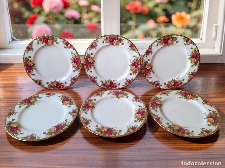 Antig&uuml;edades: 6 platos de 20 cm Nuevos Royal Albert Old Country Roses en muy buen estado