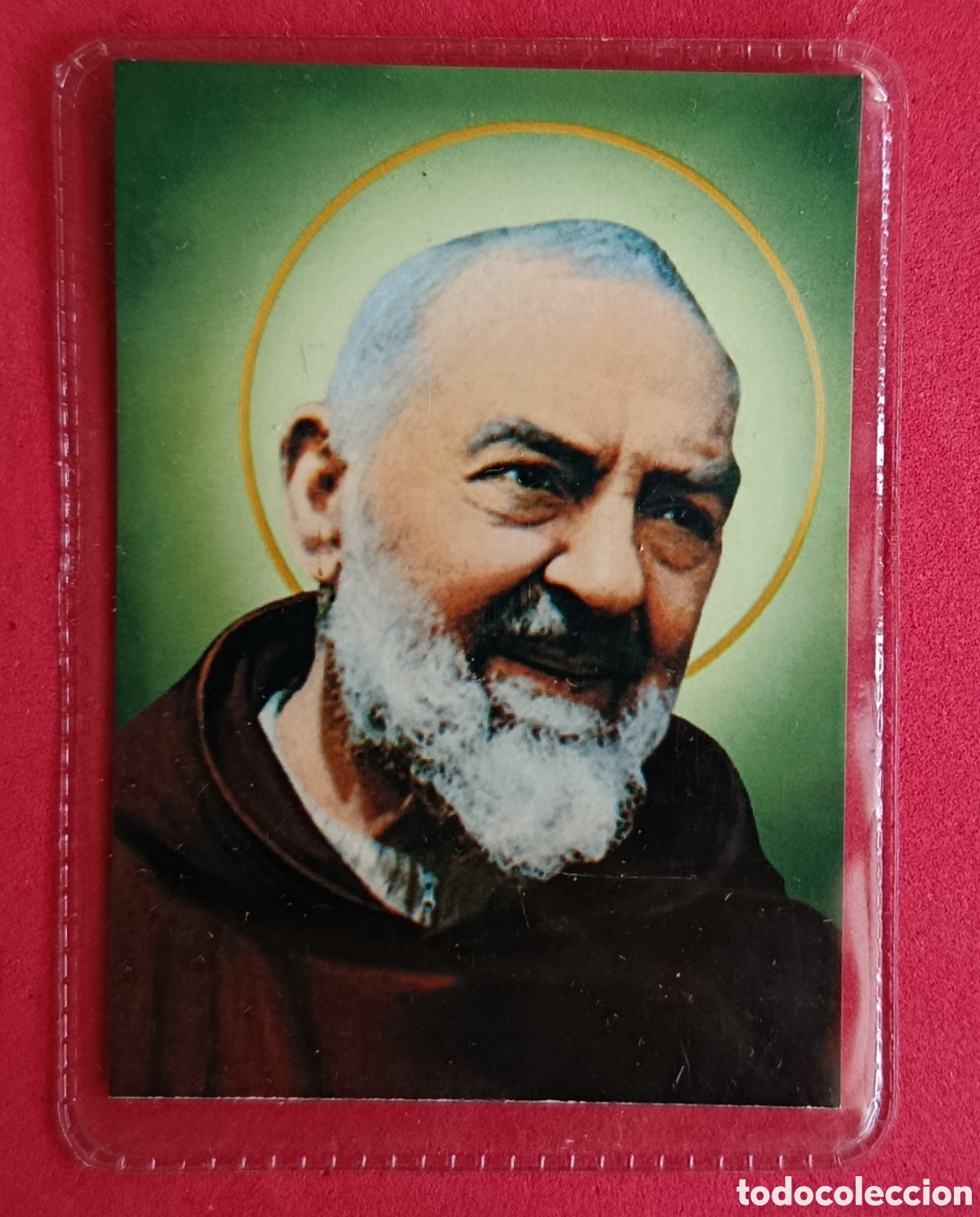 Antig&uuml;edades: Estampa religiosa con reliquia.