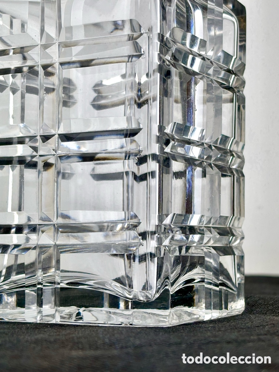 Antig&uuml;edades: BOTELLA LICORERA DE CRISTAL TALLADO Y PLATA - Foto 2