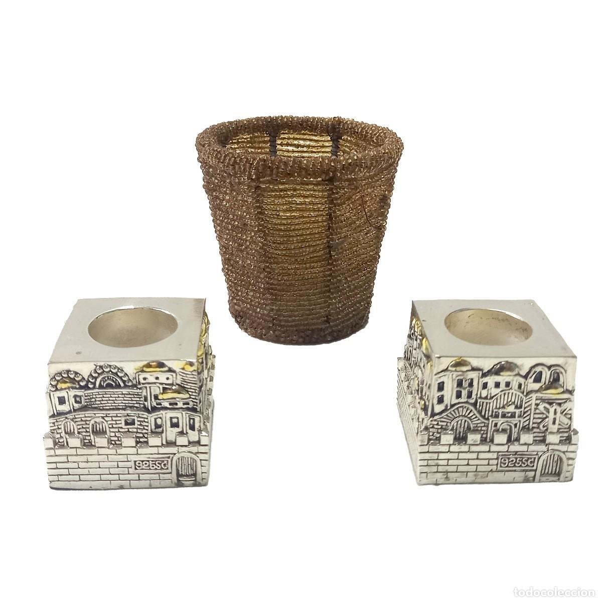 Antig&uuml;edades: Conjunto de tres porta velas