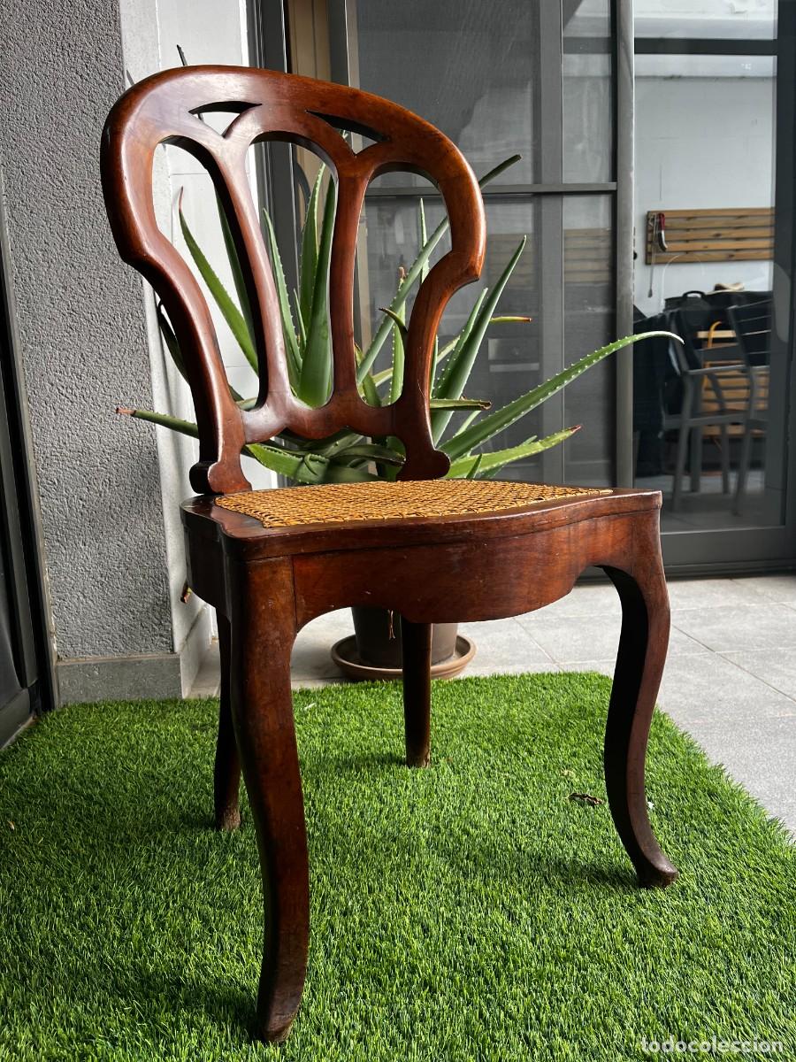 Antig&uuml;edades: Conjunto 6 Sillas Isabelinas Madera