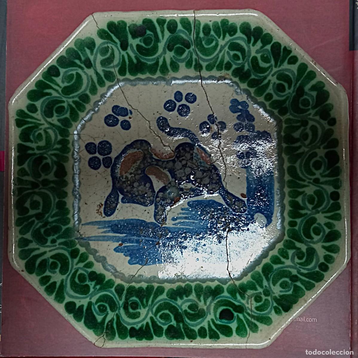 Antig&uuml;edades: Pareja de Platos Octogonales Qajar (Persia / Ir&aacute;n) - S. XIX - Iconograf&iacute;a del Le&oacute;n y el Toro