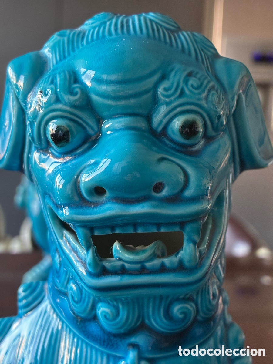 Antig&uuml;edades: Pareja de perros Foo dogs - Foto 5