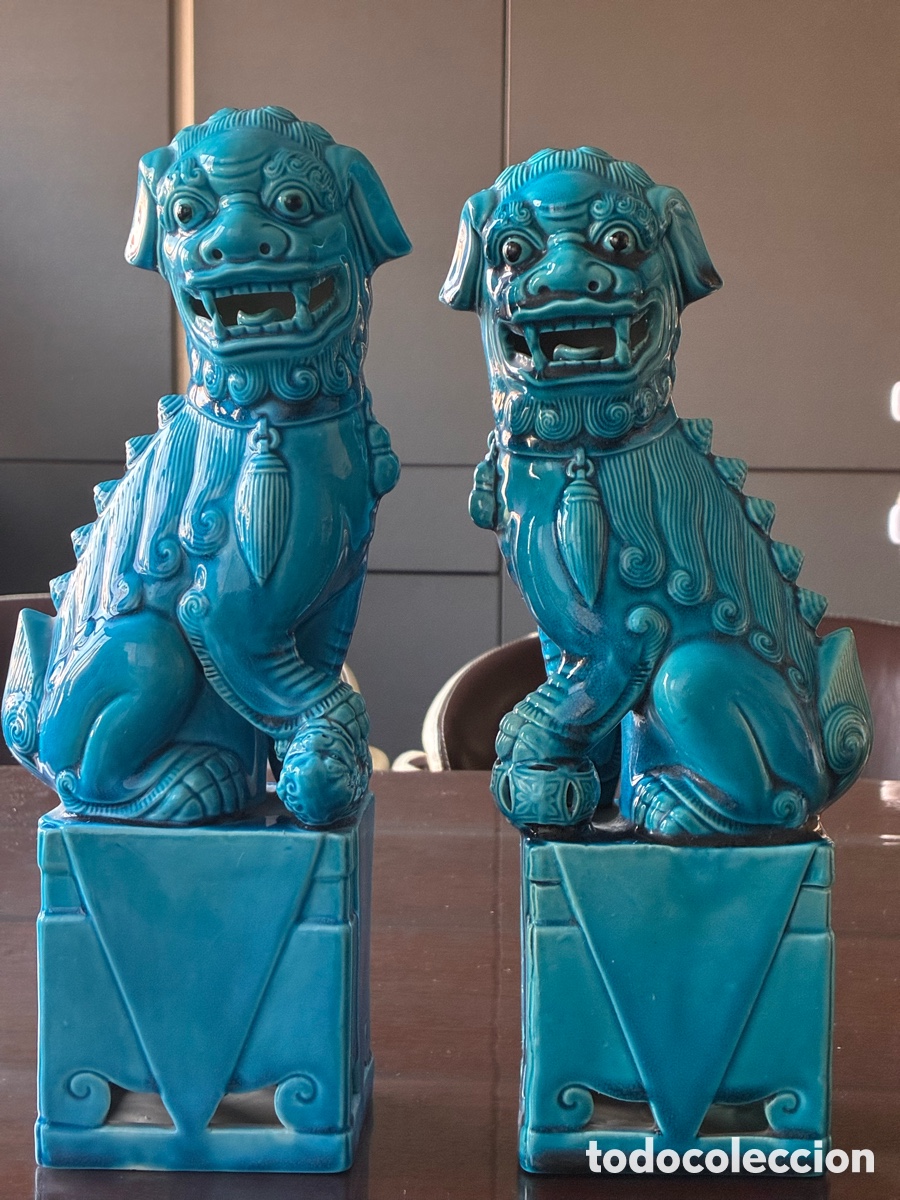 Antig&uuml;edades: Pareja de perros Foo dogs