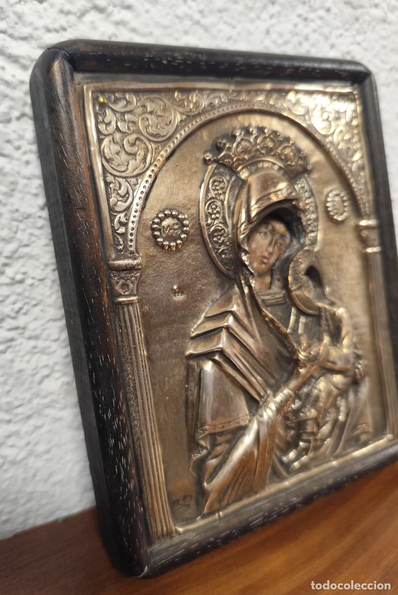 Antig&uuml;edades: Icono de la Virgen Mar&iacute;a en plata - Foto 6