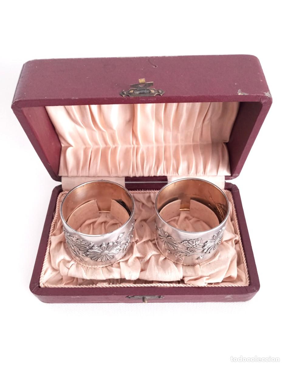 Antig&uuml;edades: 925 Plata. Servilletero Art Nouveau en Plata de Ley. Inglaterra, c. 1890-1900. Caja Origi