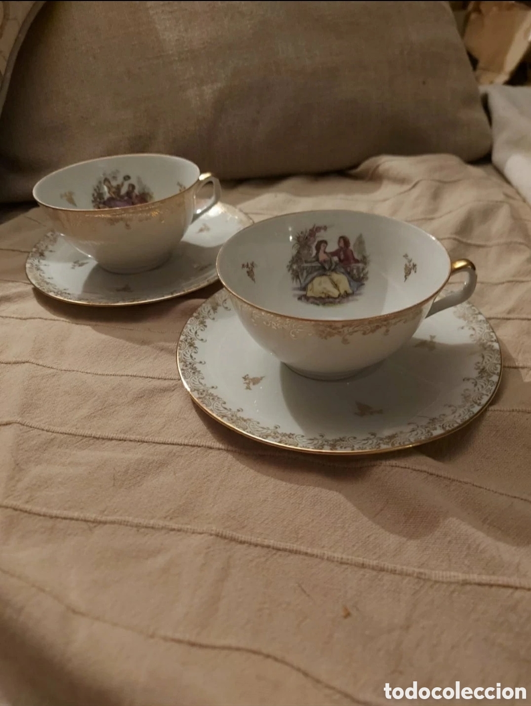 Antig&uuml;edades: V&eacute;ritable Porcelaine Vintage Francesas Oro L&iacute;quido