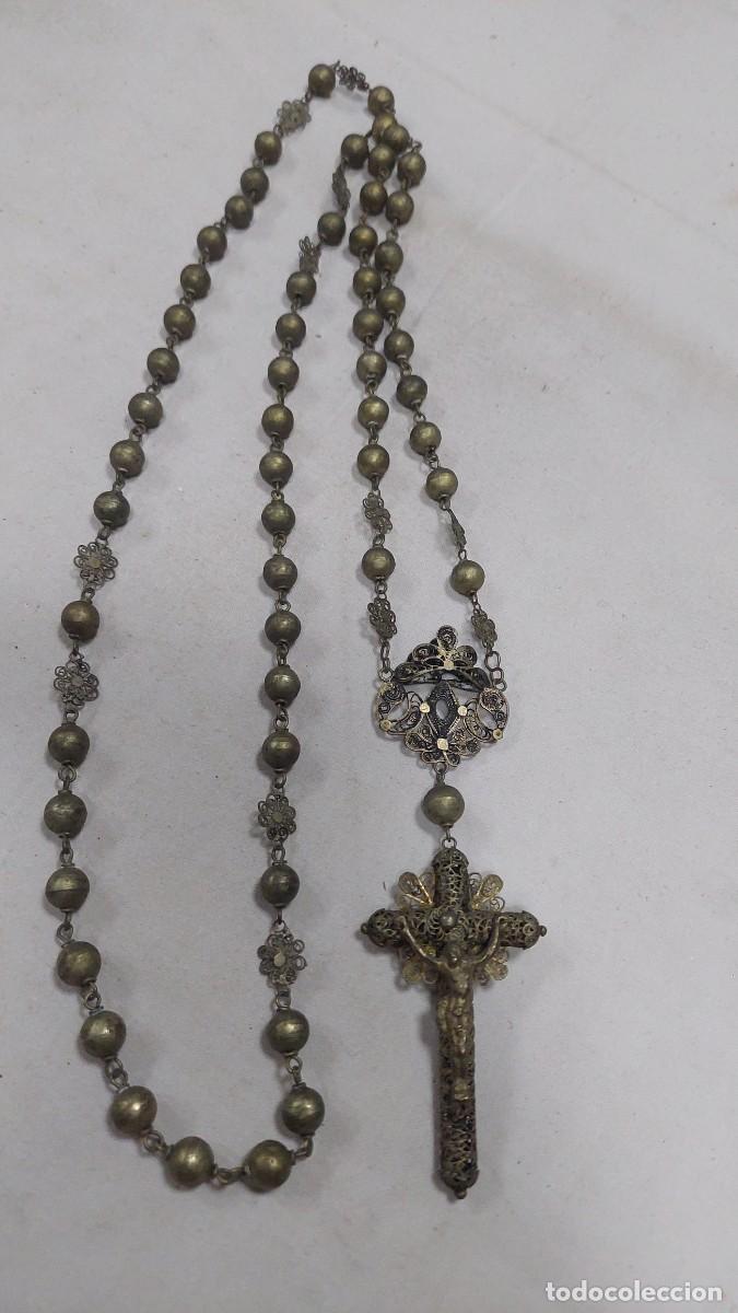 Antig&uuml;edades: Antiguo y magn&iacute;fico rosario de plata Filigrana completo y perfecto
