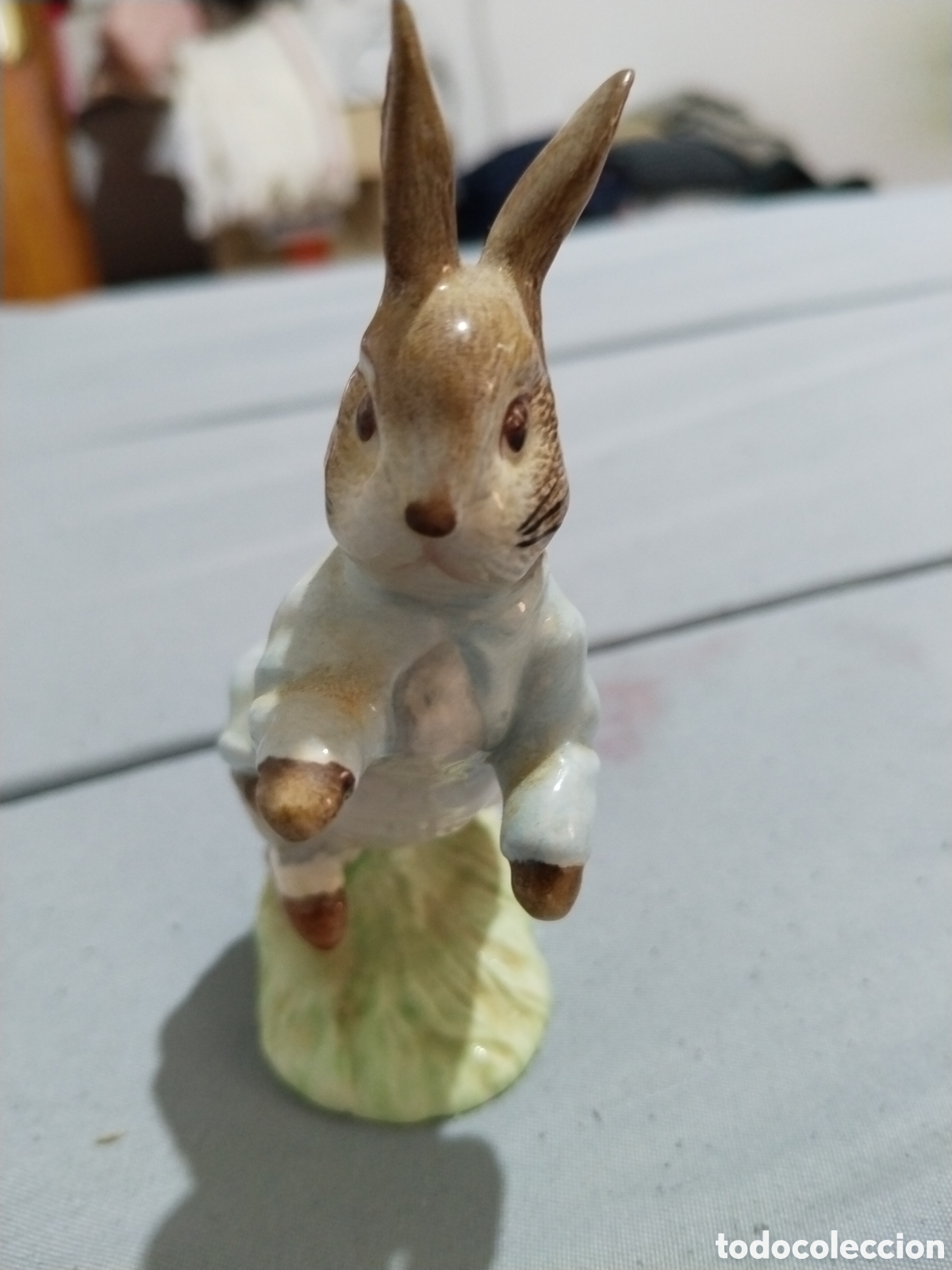 Antig&uuml;edades: Lote 2 Antiguas Figuras Porcelana Royal Albert - Peter Rabbit Y Sra. Coneja Inglaterra 1989