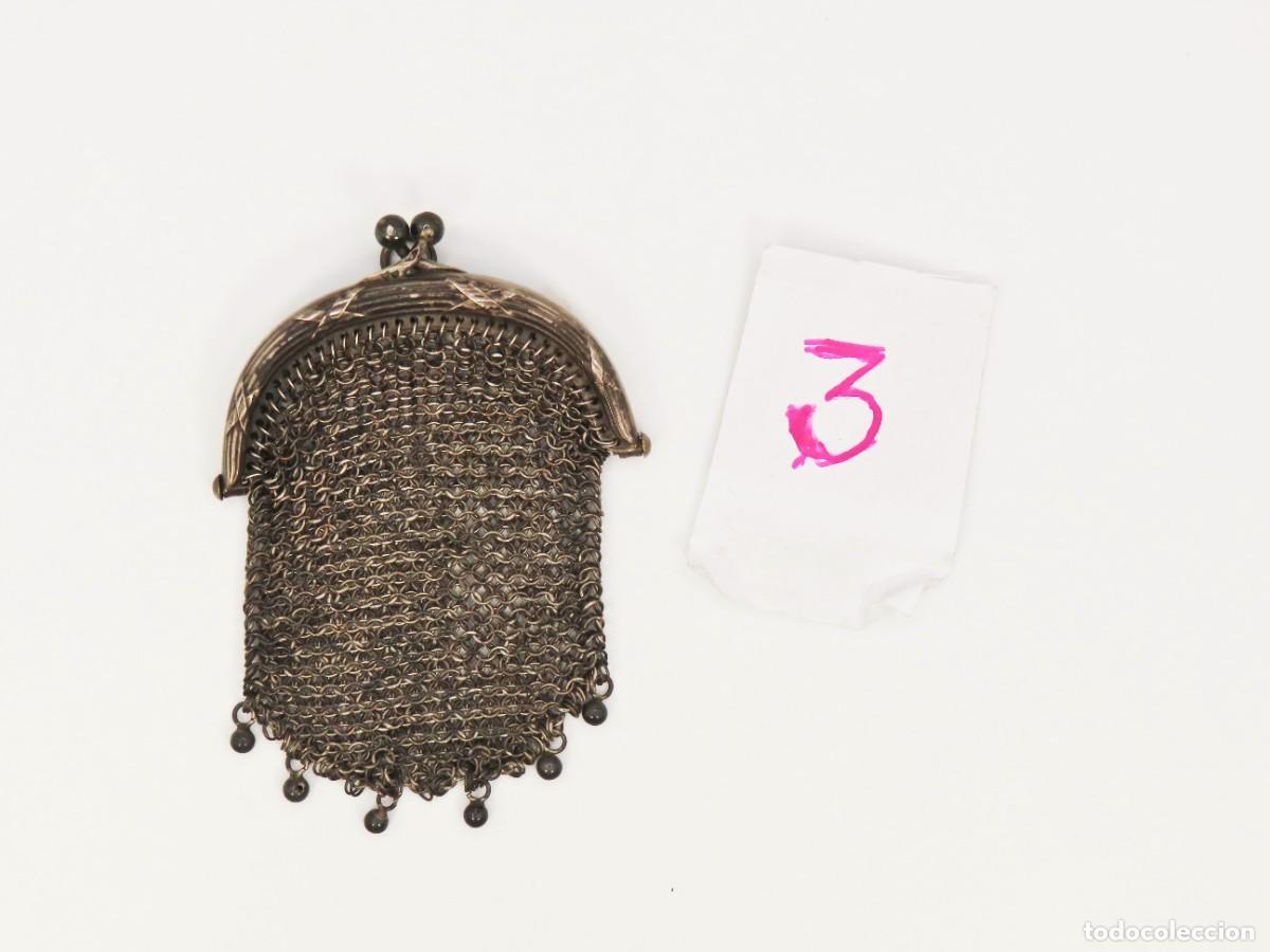 Antig&uuml;edades: BOLSO LIMOSNERO CON ARGOLLA 6 BORLAS - Foto 4
