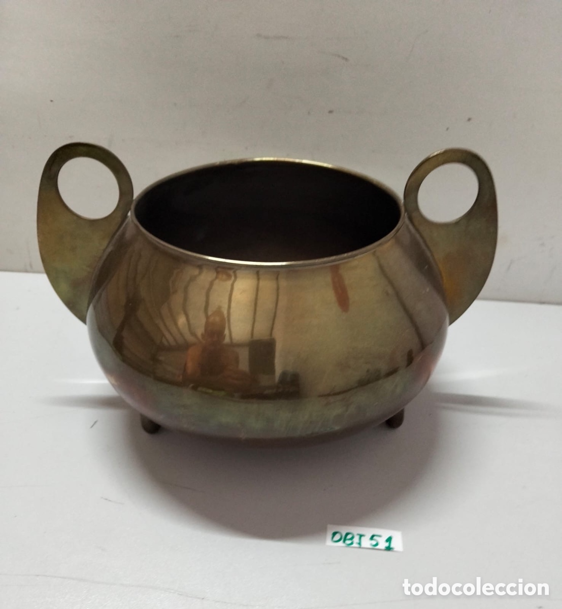 Antig&uuml;edades: cuenco o sopera de bronce o lat&oacute;n antiguo