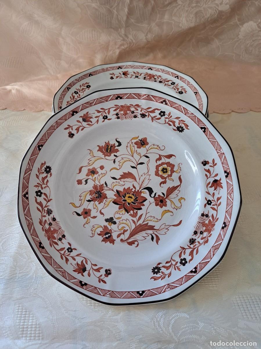 Antig&uuml;edades: Lote de 6 platos de ensalada de porcelana WEDGWOOD KASHMAR