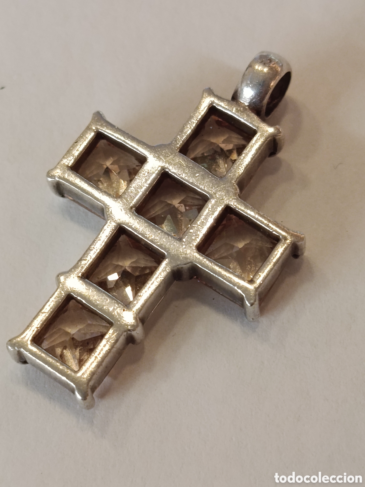 Antig&uuml;edades: Cruz de plata y cuarzo - Foto 3