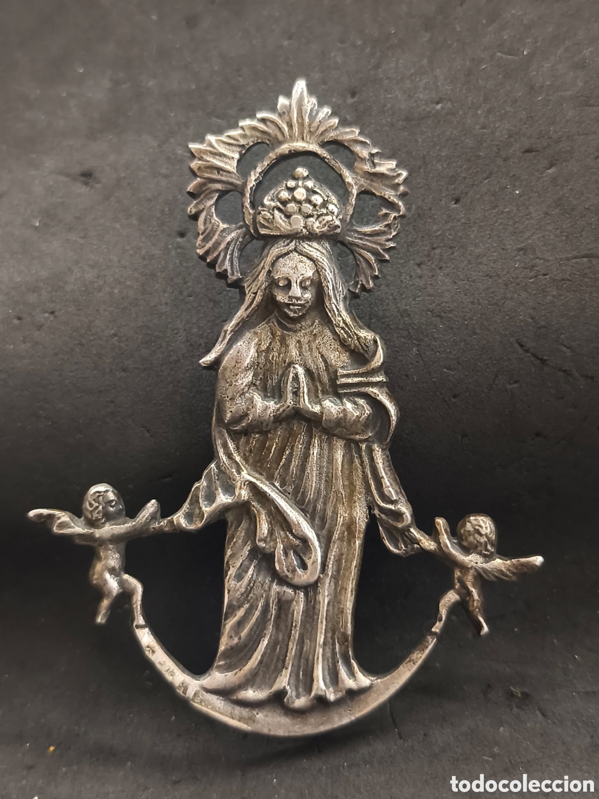 Antig&uuml;edades: Antiguo Exvoto o devocionario, en plata de ley. Principios siglo XX.