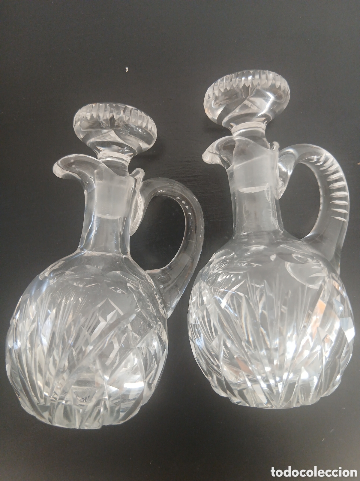 Antig&uuml;edades: Conjunto de vinagrera y aceitera de cristal