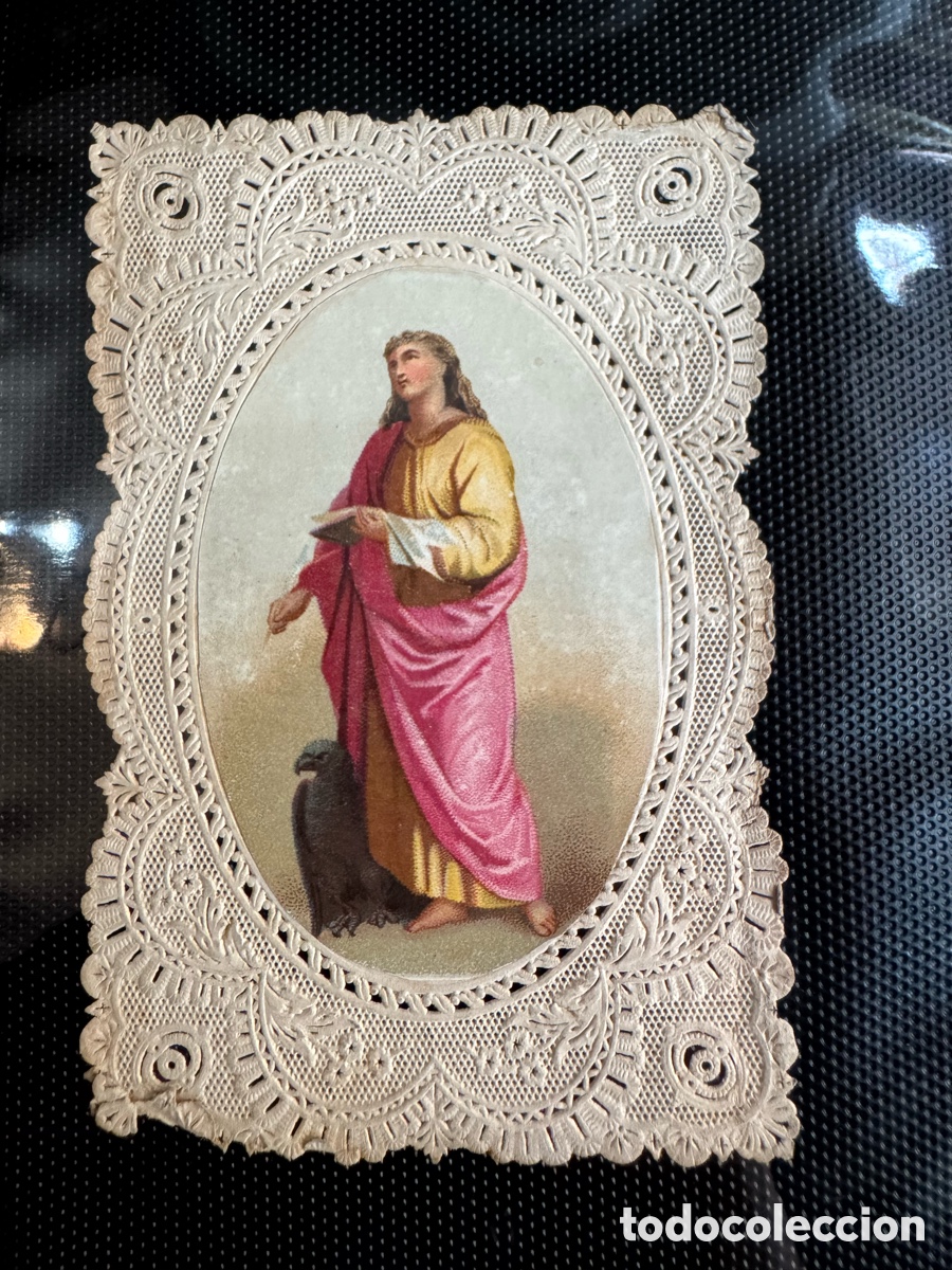 Antig&uuml;edades: Estampa religiosa puntilla antigua Cristo