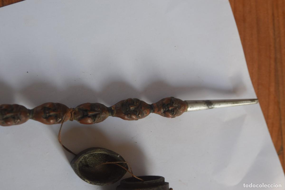 Antig&uuml;edades: Pipe &agrave; opium rare avec son rangement - Foto 2