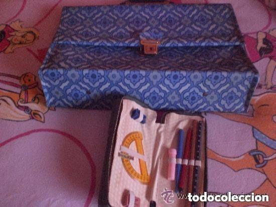 Antig&uuml;edades: CARTERA ANTIGUA DE COLEGIO Y ESTUCHE -- VER FOTOS . CARTERA Y ESTUCHE DE COLEGIO