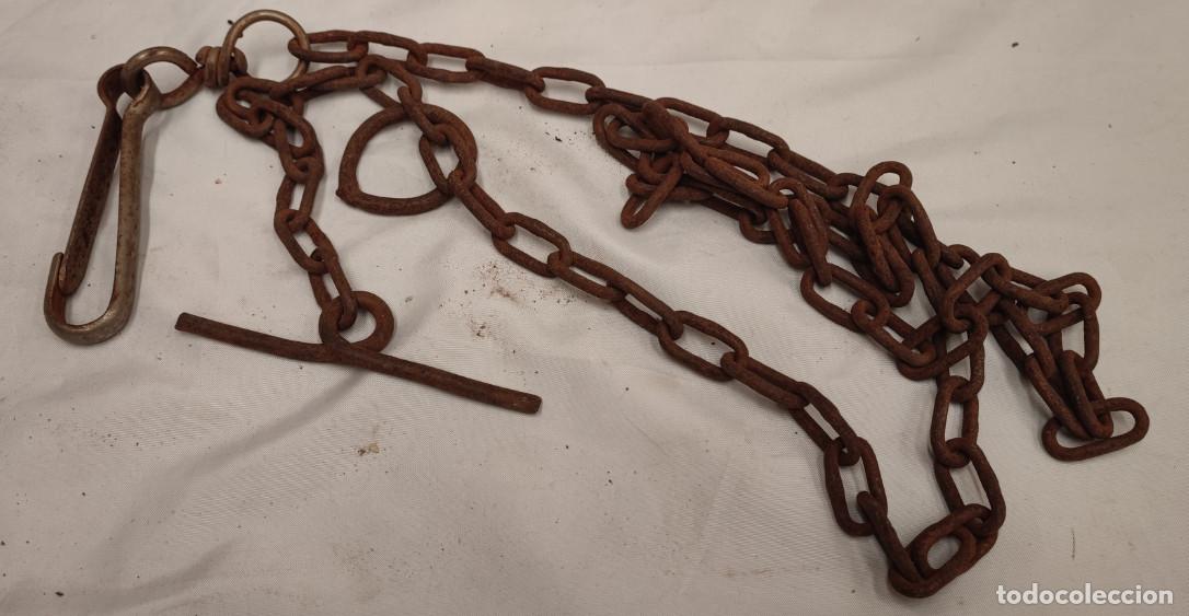 Antig&uuml;edades: ANTIGUA CADENA CON MOSQUETON PARA PERRO, GRUESA, 160 CM
