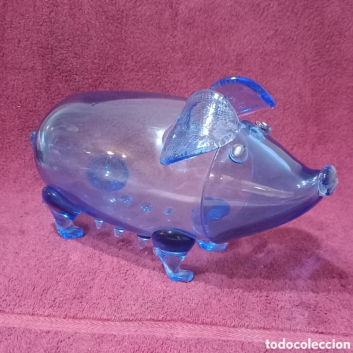 Antig&uuml;edades: ANTIGUO CERDITO DE CRISTAL SOPLADO, MURANO?? 34cm&times;22cm