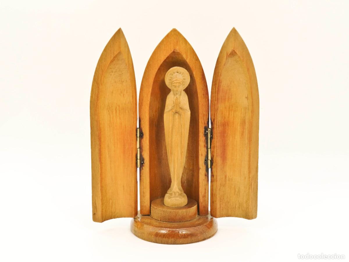 Antig&uuml;edades: CAPILLA DE BOLSILLO DE VIAJE ALTAR PORTATIL CON VIRGEN