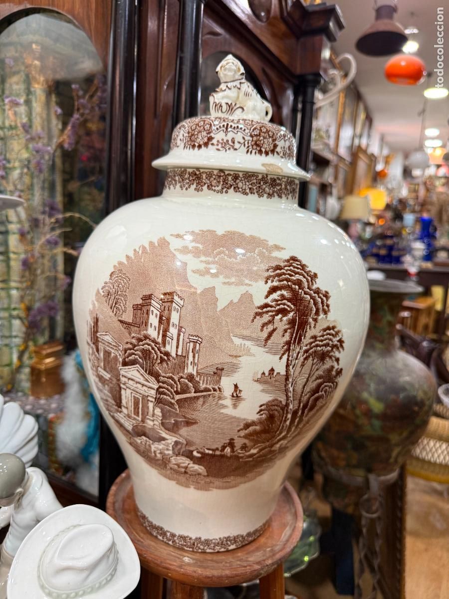 Antig&uuml;edades: BONITO TIBOR CERAMICA LA CARTUJA PICKMAN - MEDIDA TOTAL 47 CM