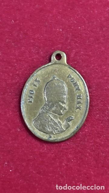 Antig&uuml;edades: Conmemoraci&oacute;n del Dogma de la Inmaculada Concepci&oacute;n de 1854, Pio IX, siglo XIX 2,5x1,8, 2,5 grs