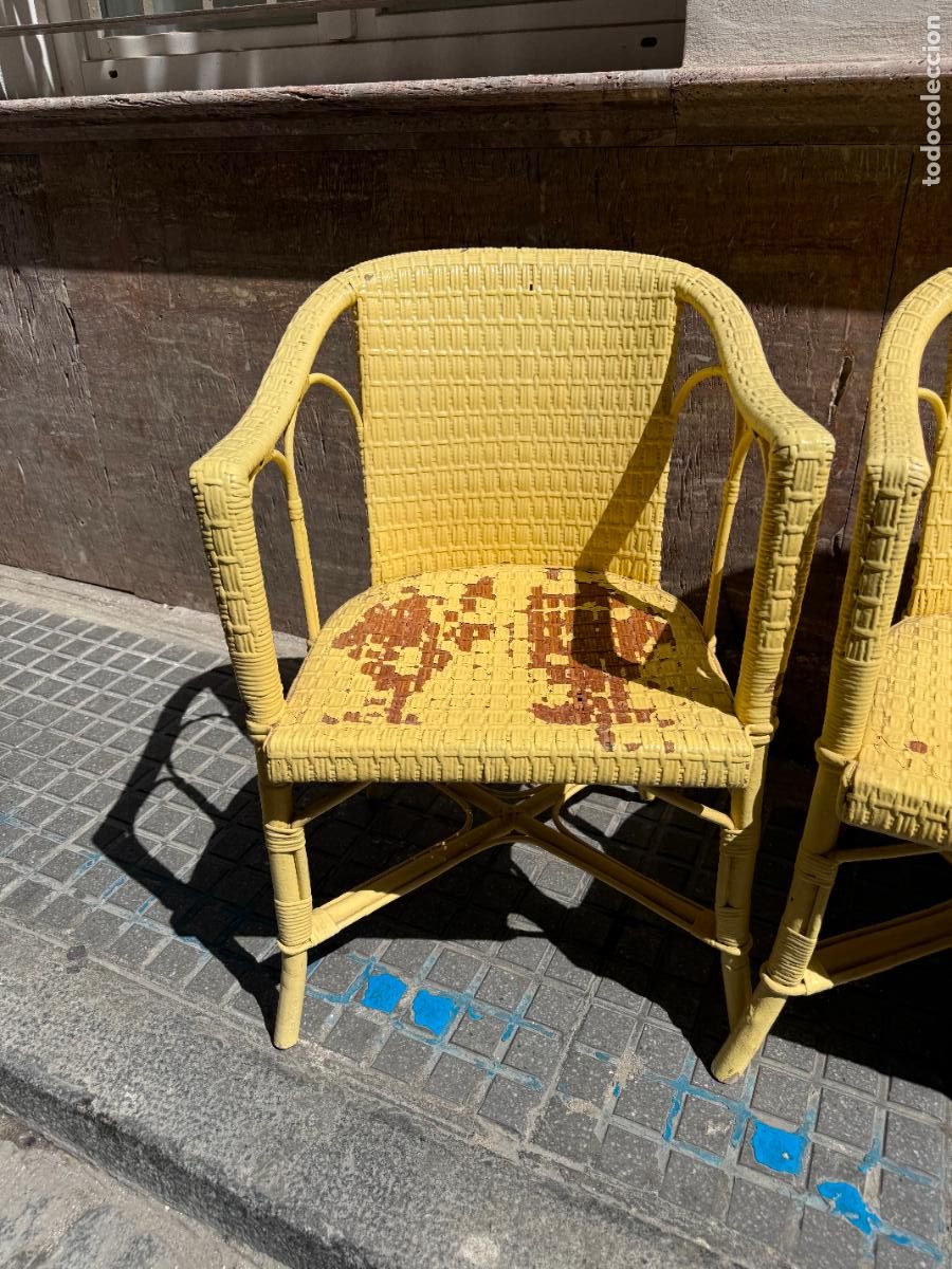 Antig&uuml;edades: ANTIGUO CONJUNTO DE SILLONES DE MIMBRE - Foto 2