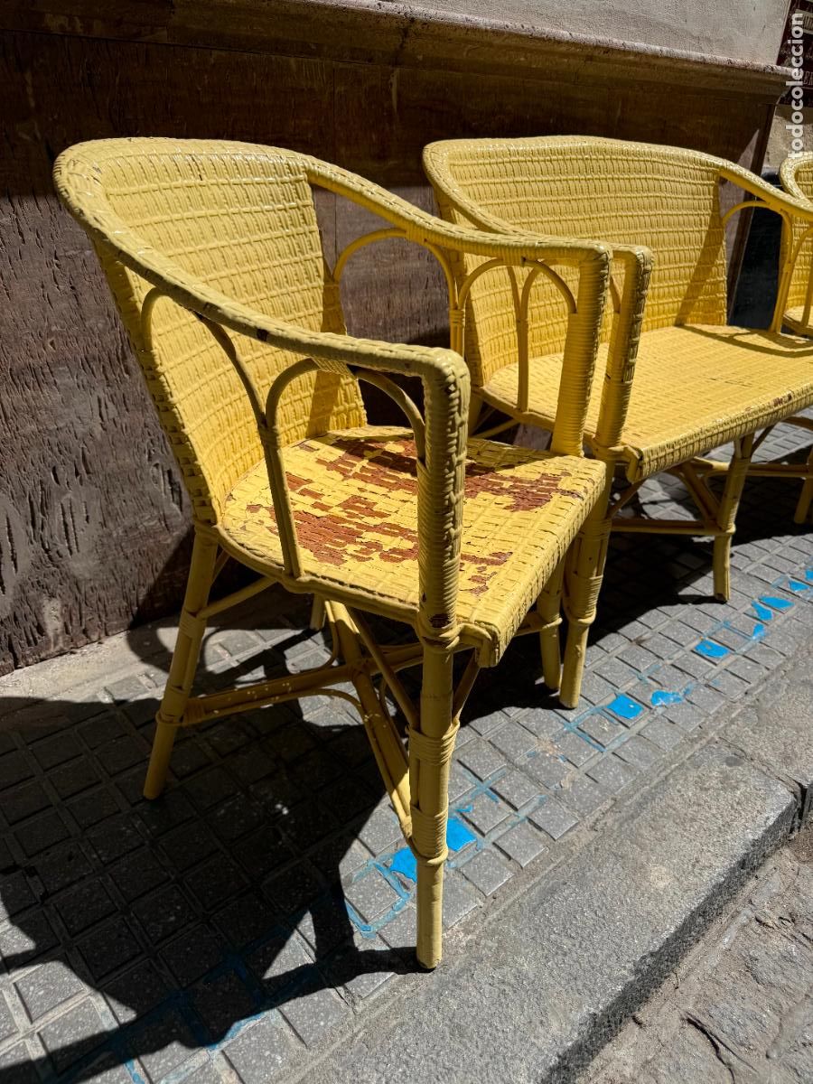 Antig&uuml;edades: ANTIGUO CONJUNTO DE SILLONES DE MIMBRE - Foto 5