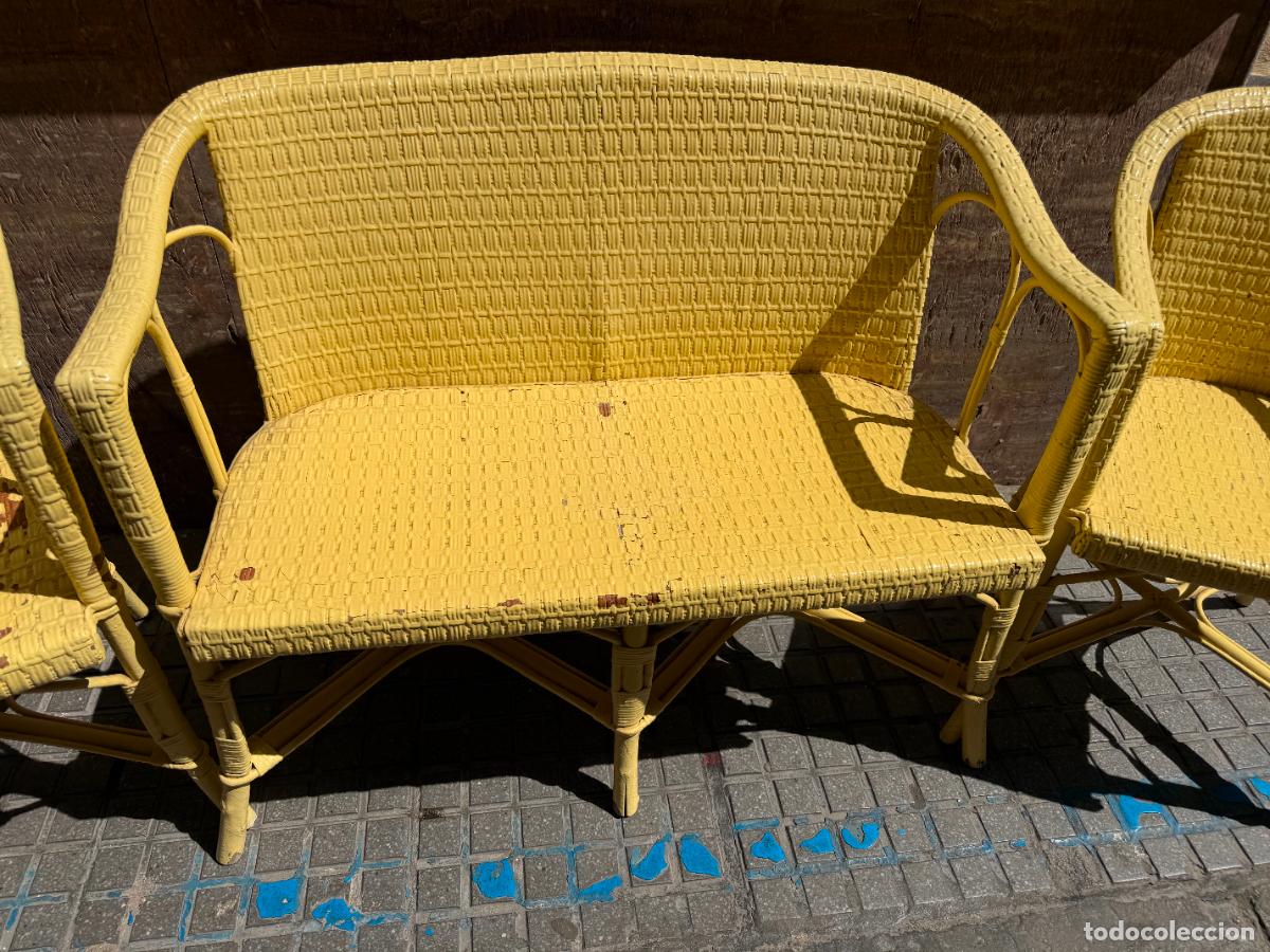 Antig&uuml;edades: ANTIGUO CONJUNTO DE SILLONES DE MIMBRE - Foto 6