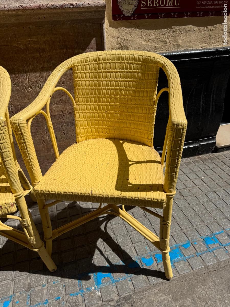 Antig&uuml;edades: ANTIGUO CONJUNTO DE SILLONES DE MIMBRE - Foto 7