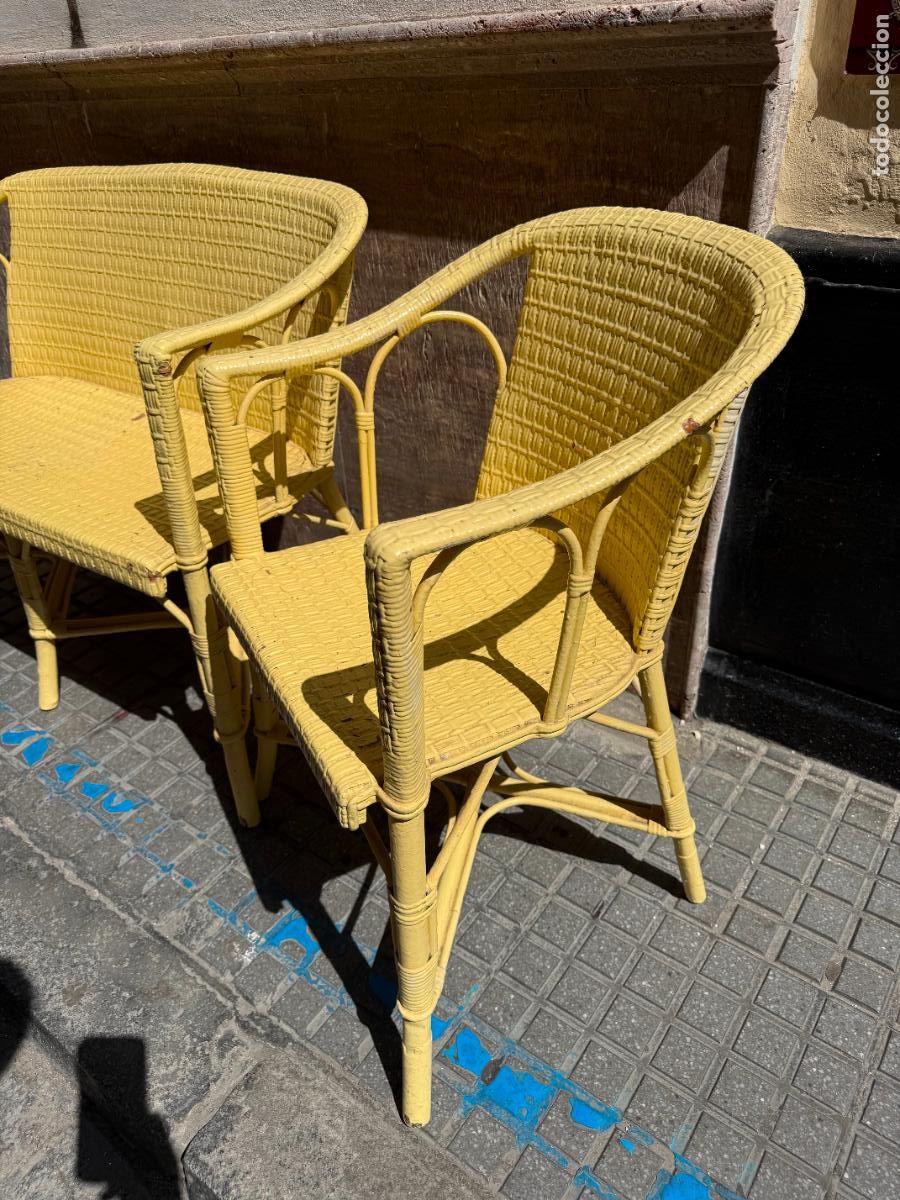Antig&uuml;edades: ANTIGUO CONJUNTO DE SILLONES DE MIMBRE - Foto 8