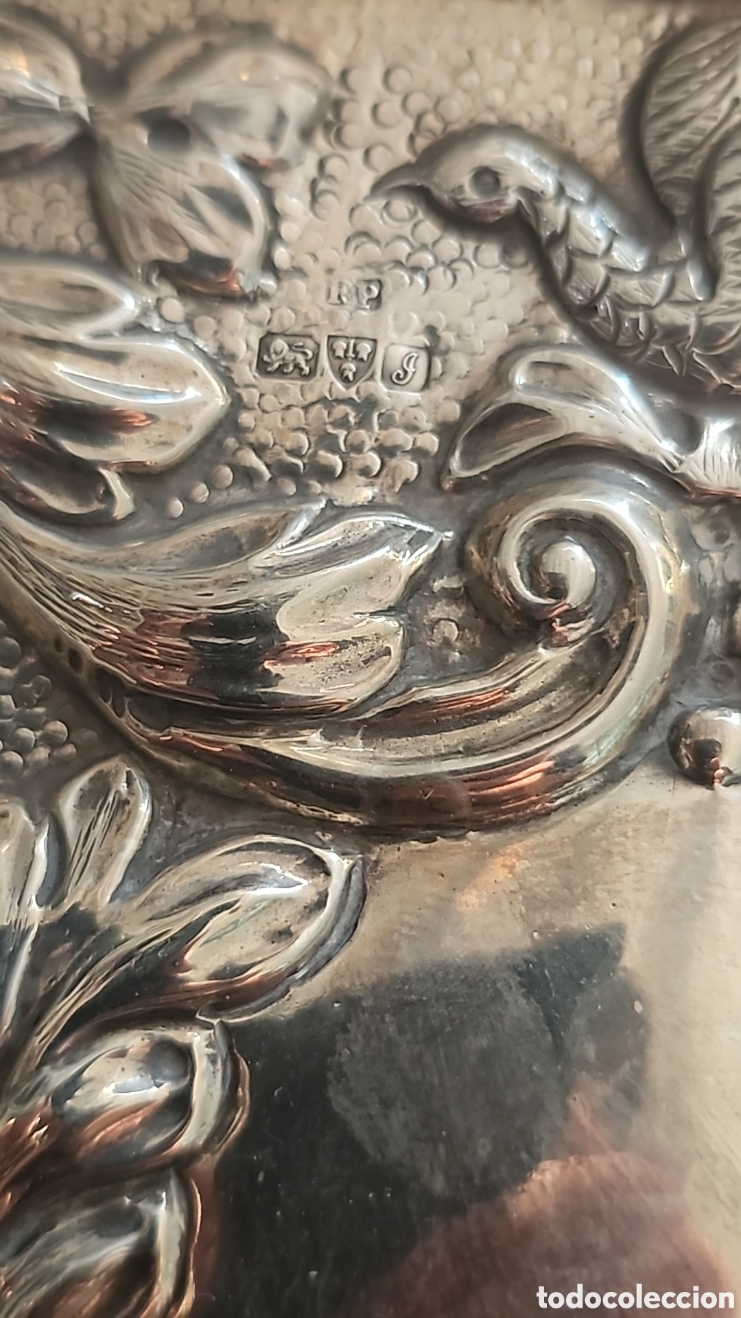 Antig&uuml;edades: Bandeja Antigua de Plata de Ley Inglaterra 1908 - Foto 2