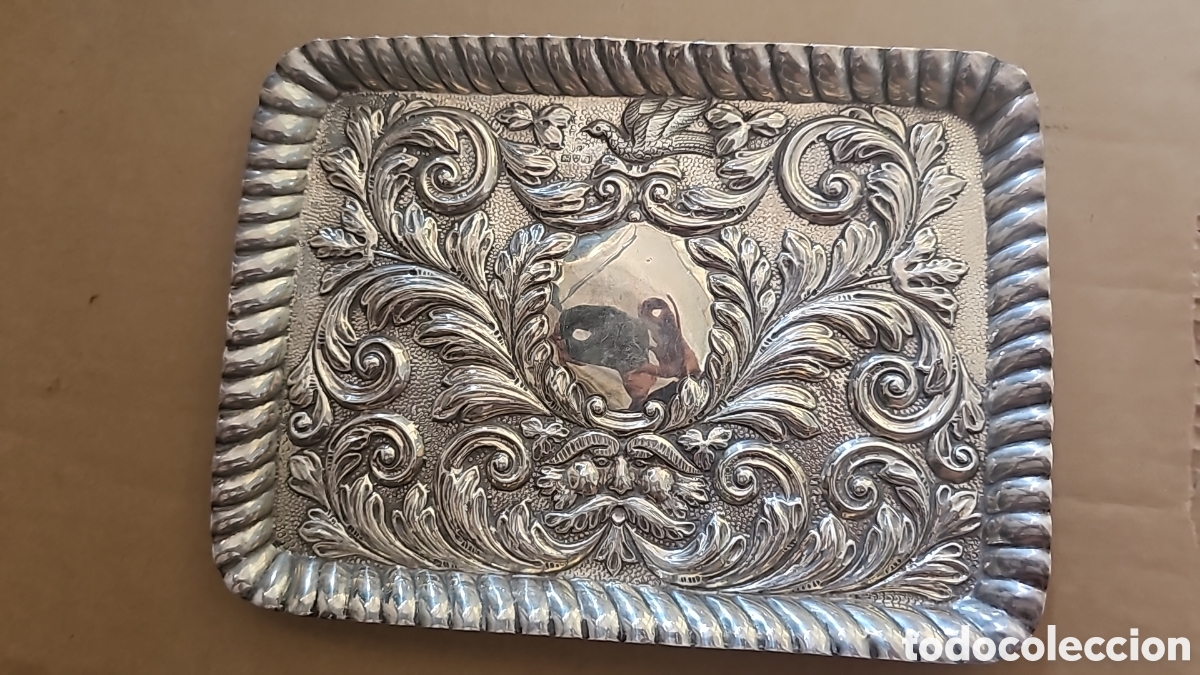 Antig&uuml;edades: Bandeja Antigua de Plata de Ley Inglaterra 1908