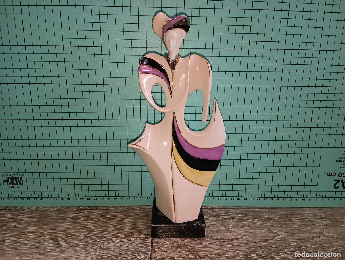 Antig&uuml;edades: Dama de fiesta FIGURA PORCELANA VENECIANA GIARDINO vintage 27 cms