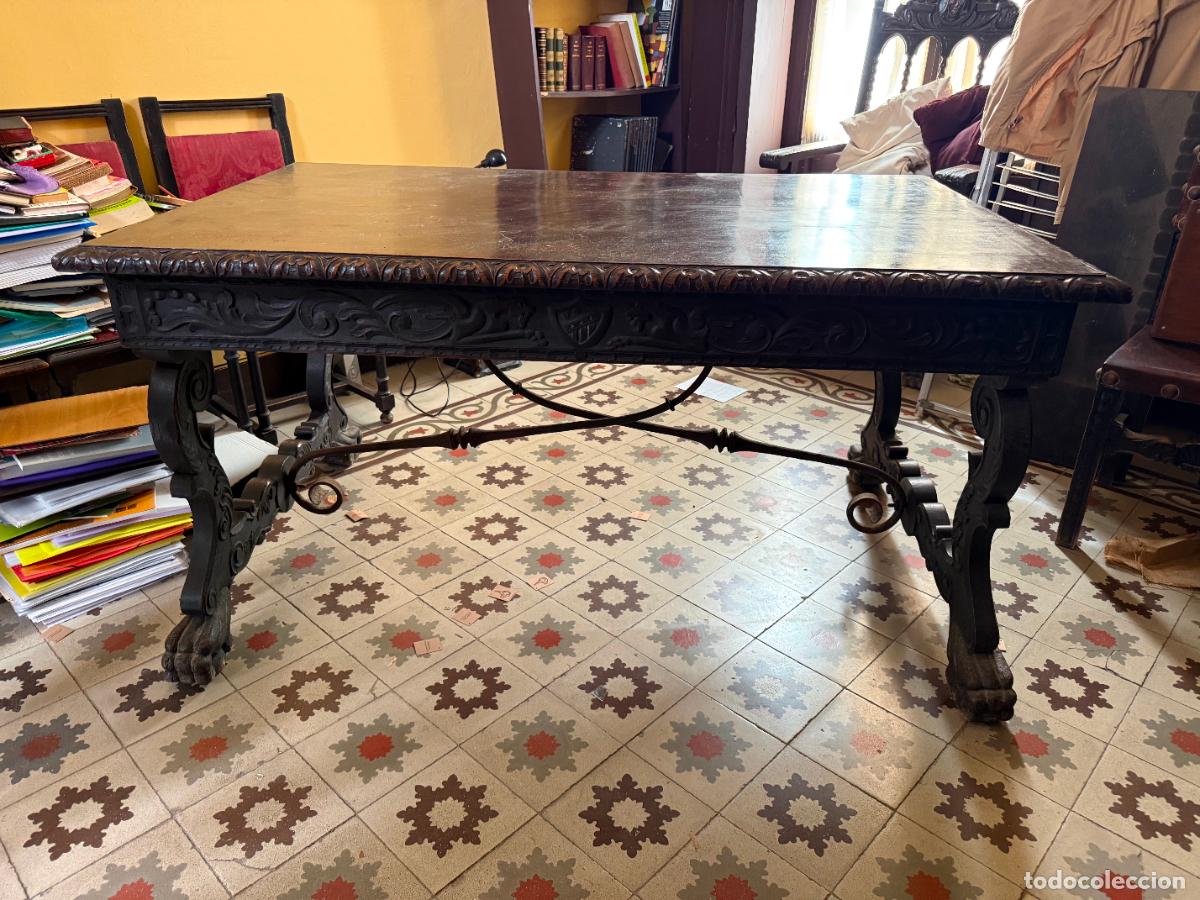 Antig&uuml;edades: ANTIGUA MESA DE OFICINA ESTILO REMORDIMIENTO - MEDIDA 155X95X82 CM