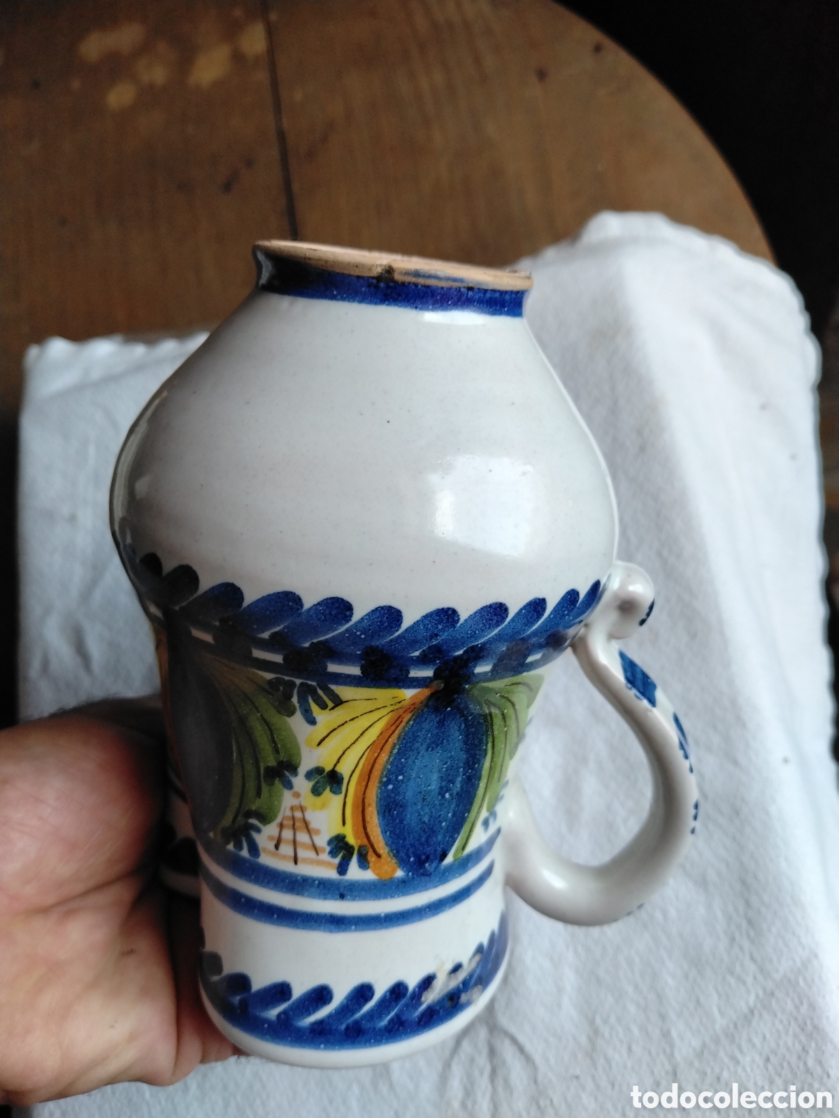 Antig&uuml;edades: Jarrita de Manises pintada a mano. - Foto 5
