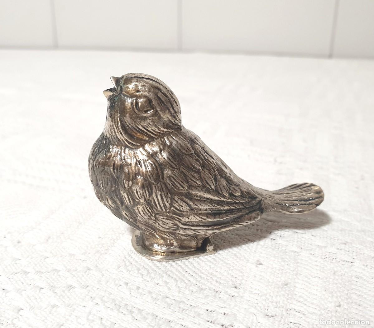 Antig&uuml;edades: Salero y pimentero de plata 800 con dise&ntilde;o de gorri&oacute;n. Art&iacute;culo de colecci&oacute;n vintage