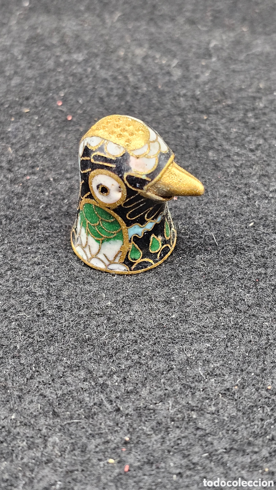 Antig&uuml;edades: Antiguo dedal de cloison&eacute; / cloisonne