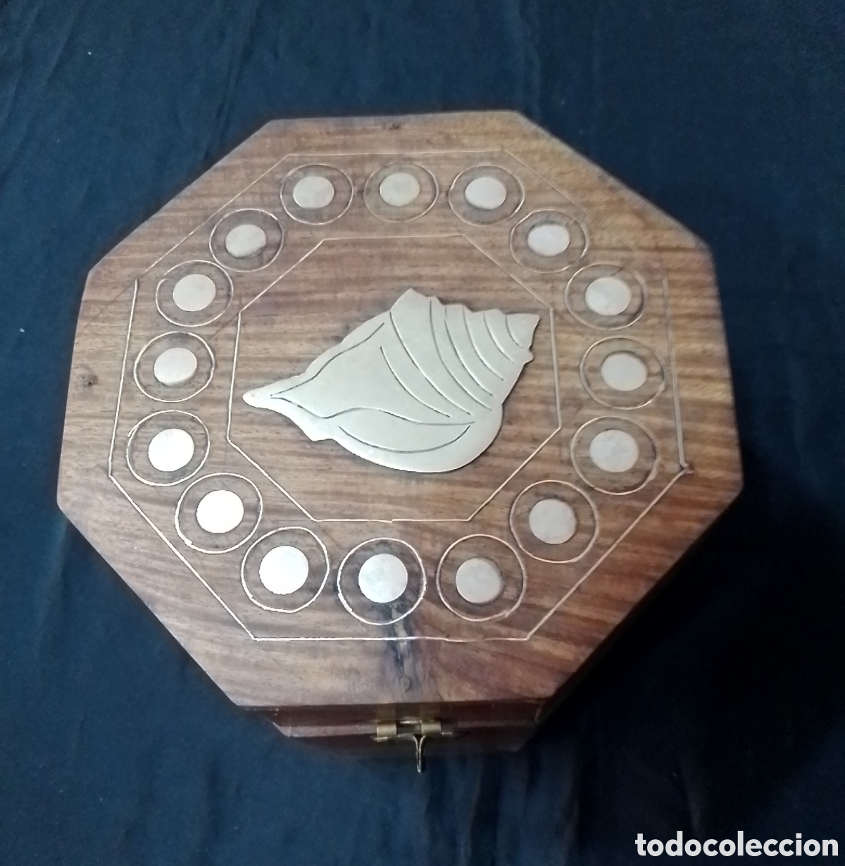 Antig&uuml;edades: Caja joyero de madera exagonal - Foto 2