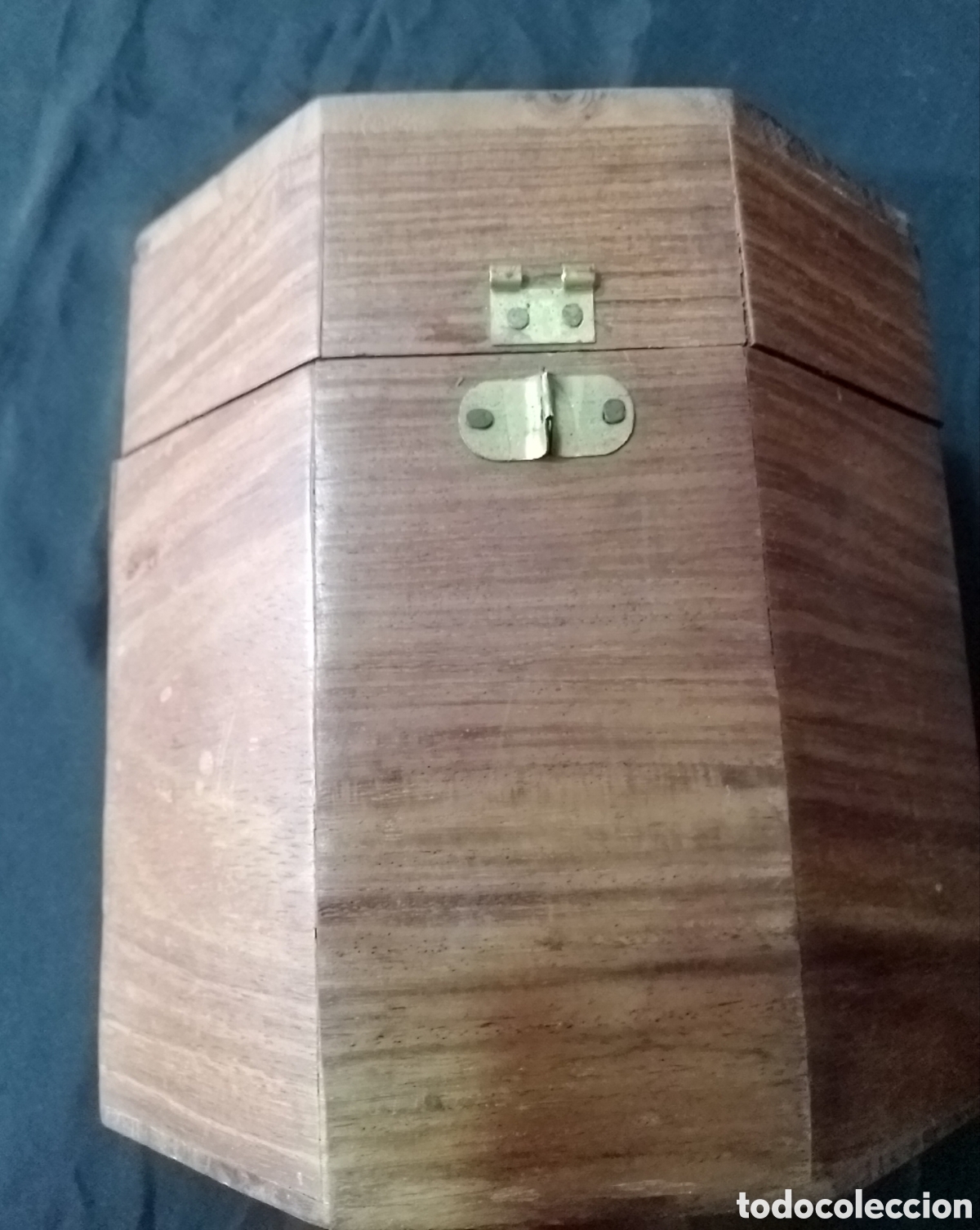 Antig&uuml;edades: Caja joyero de madera exagonal - Foto 4