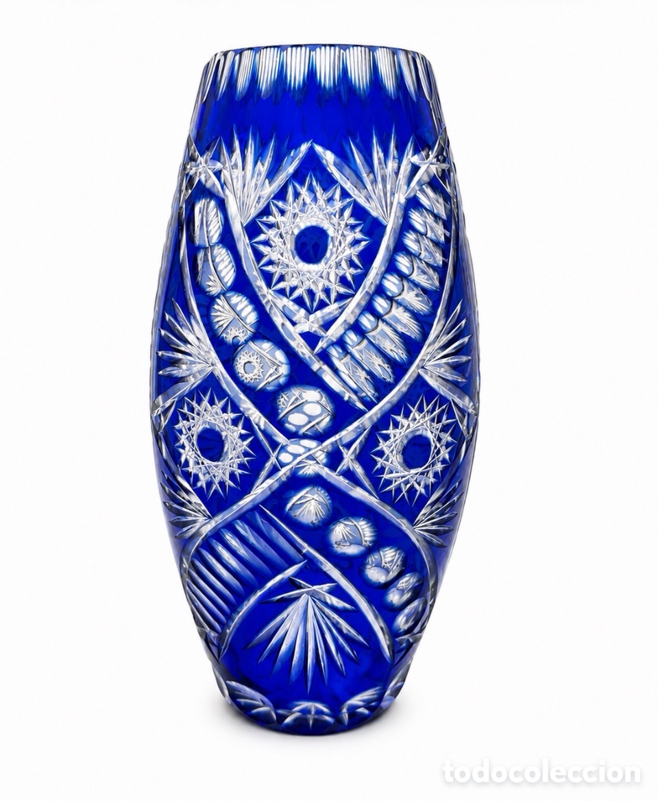 Antig&uuml;edades: Jarr&oacute;n cristal azul - St Lambert