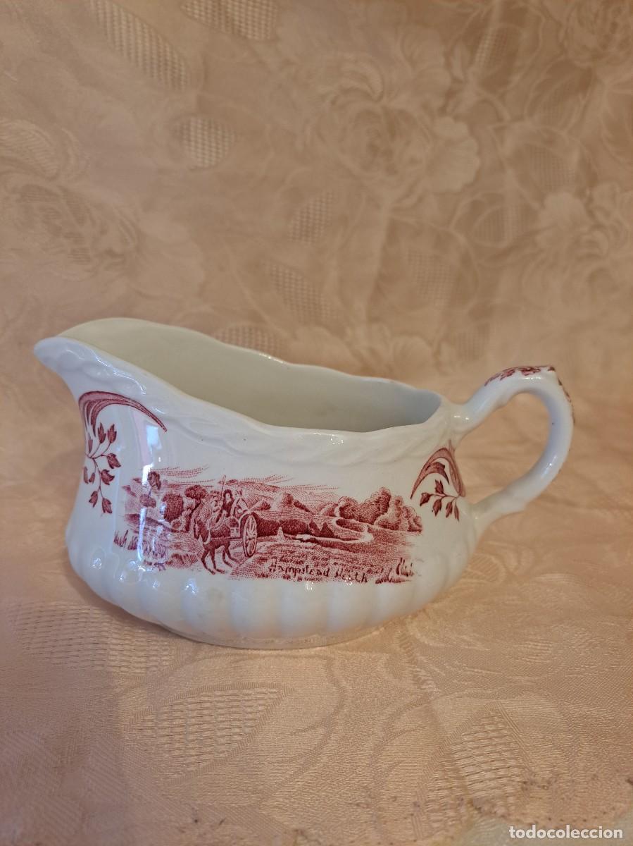 Antig&uuml;edades: salsera de porcelana W.H. Grindley .Staffordshire, England