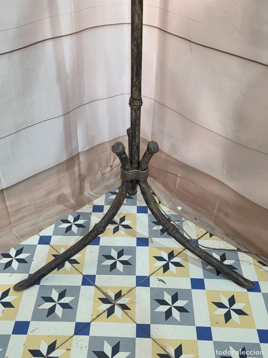 Antig&uuml;edades: L&aacute;mpara de pie antigua de estilo bamb&uacute; - Foto 4