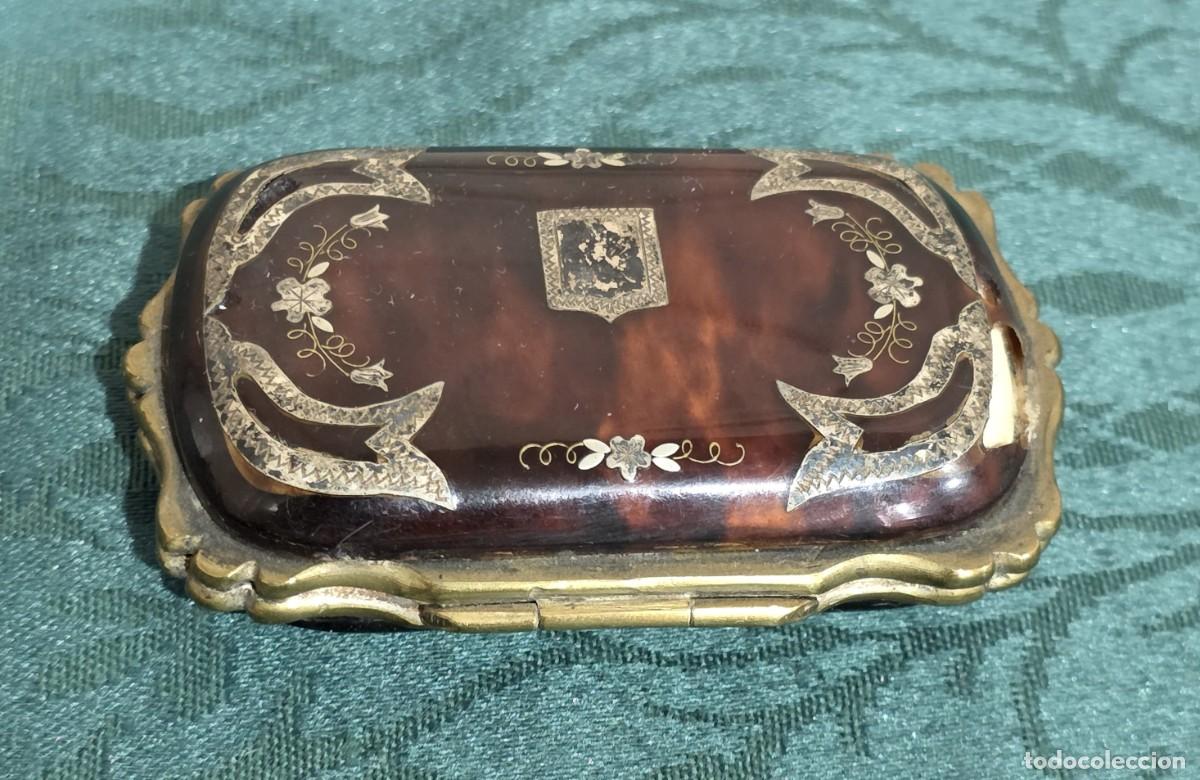 Antig&uuml;edades: Estuche de carey o monedero antiguo del siglo XIX