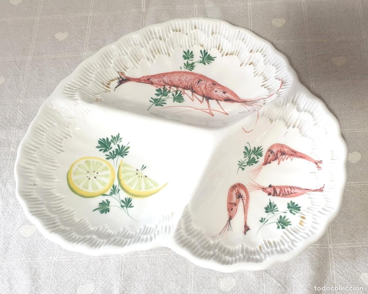 Antig&uuml;edades: Plato para servir mariscos Ceramiche Nove, estilo vintage de los a&ntilde;os 70