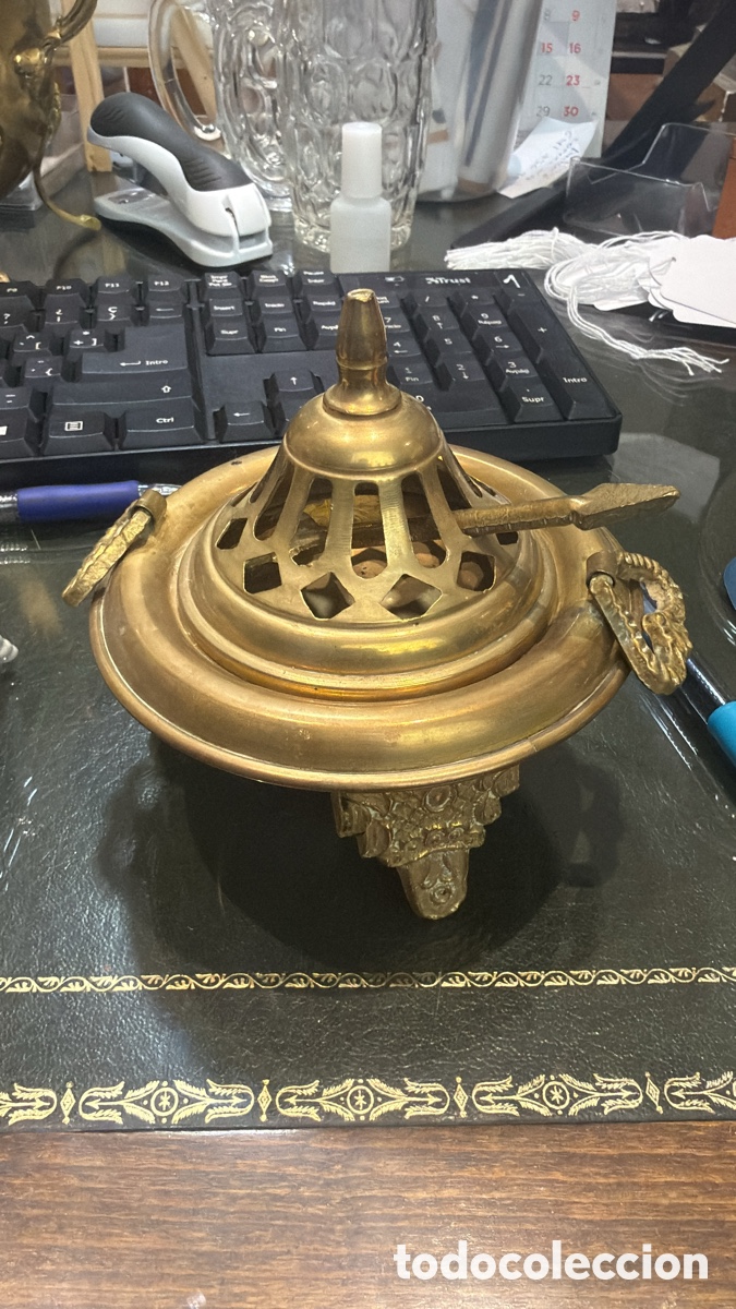 Antig&uuml;edades: BRASERO DE BRONCE COMPLETO